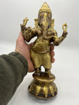 Brass Standing Ganesh Statue 11"