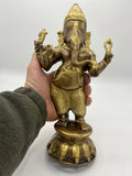 Brass Standing Ganesh Statue 11"