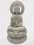 Porcelain Seated Quan Yin Statue 12"