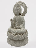 Porcelain Seated Quan Yin Statue 12"