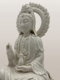 Porcelain Seated Quan Yin Statue 12"