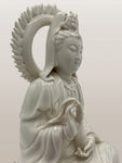 Porcelain Seated Quan Yin Statue 12"