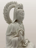 Porcelain Seated Quan Yin Statue 12"
