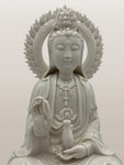 Porcelain Seated Quan Yin Statue 12"