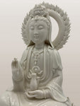Porcelain Seated Quan Yin Statue 12"