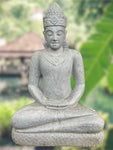 Stone Meditating Khmer Buddha Statue 43"