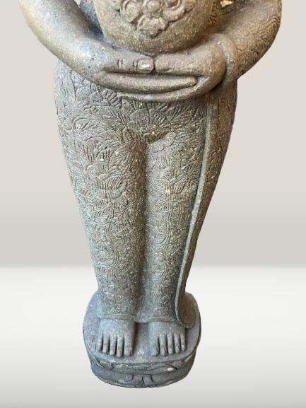 Standing Buddha Sculpture with Alms Bowl 81" - Routes Gallery
