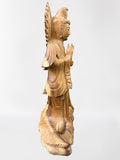 Hand Carved Wood Kwan Yin Statue 20"