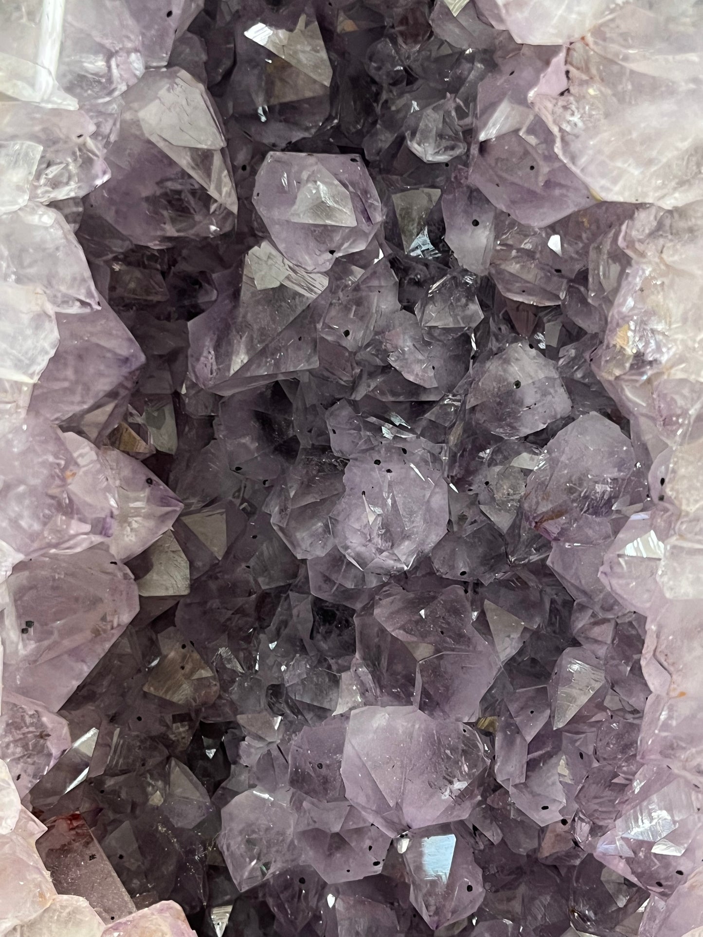 Close-up of amethyst crystals 