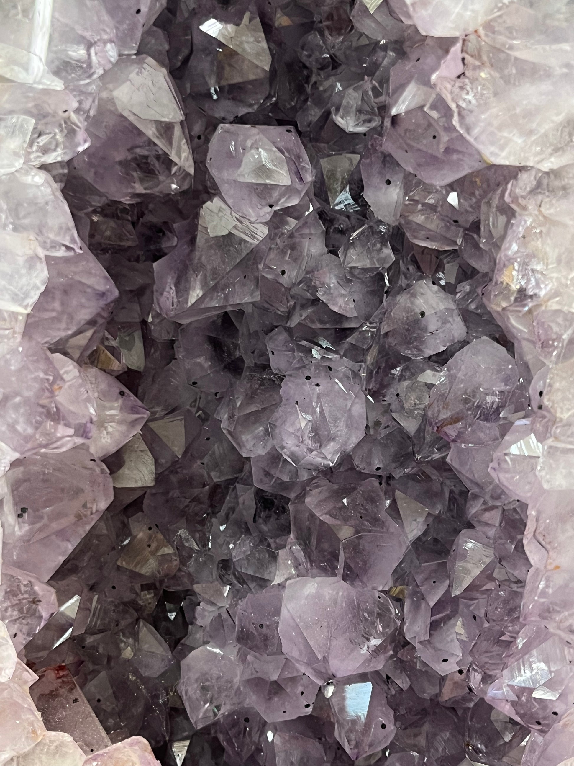 Close-up of amethyst crystals 