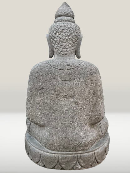 Handcarved Seated Meditation Buddha Sculpture 43"