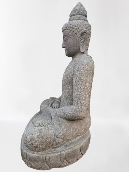 Handcarved Seated Meditation Buddha Sculpture 43"