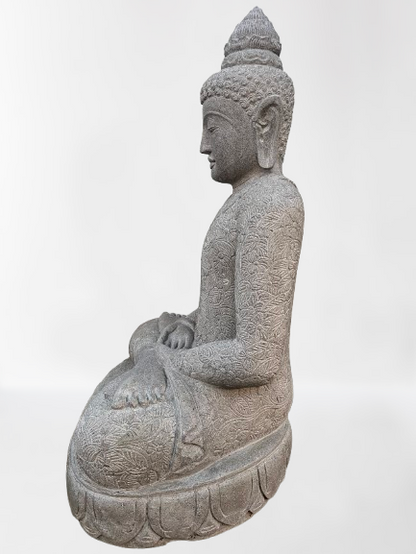 Handcarved Seated Meditation Buddha Sculpture 43"