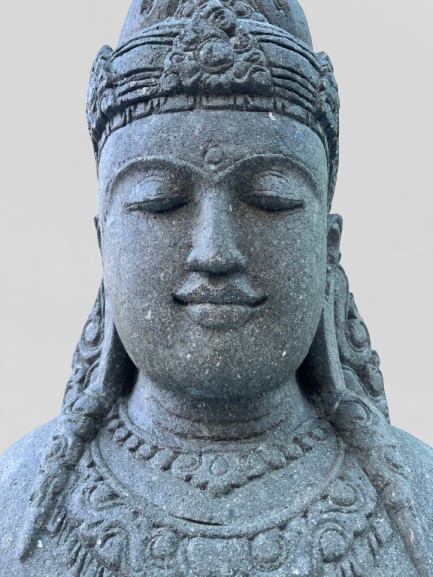 Handcarved Stone Devi Tara Bust Statue 36"