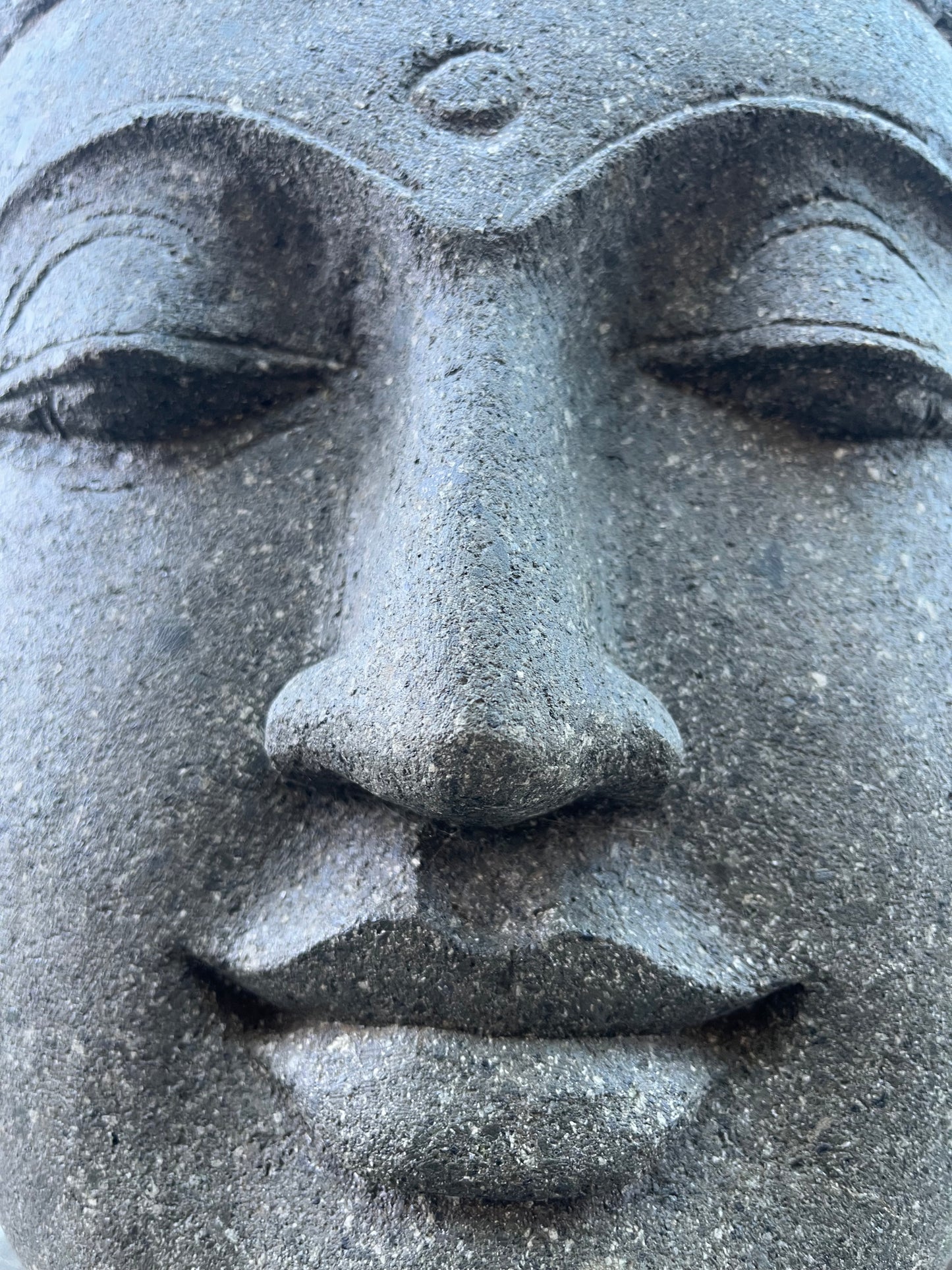 Handcarved Buddha Bust Garden Statue 32"