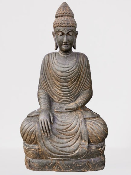 Large Stone Earth Witness Buddha Statue 61"
