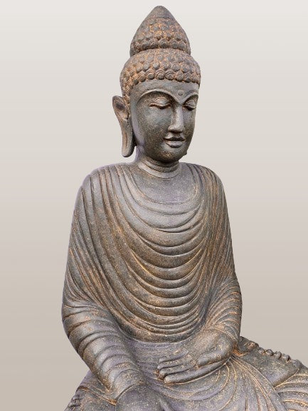 Large Stone Earth Witness Buddha Statue 61"