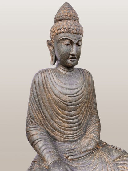 Large Stone Earth Witness Buddha Statue 61"