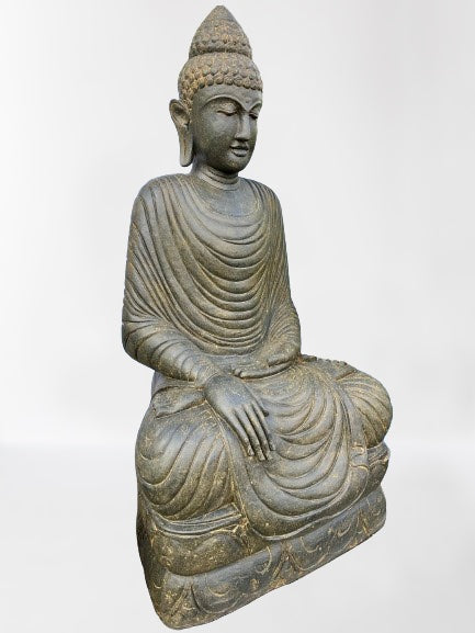 Large Stone Earth Witness Buddha Statue 61"