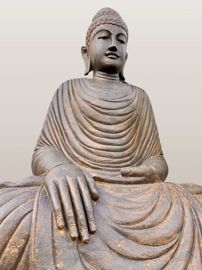 Large Stone Earth Witness Buddha Statue 61"