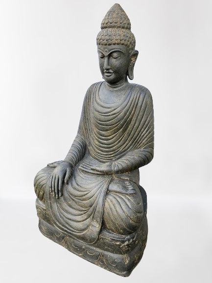 Large Stone Earth Witness Buddha Statue 61"
