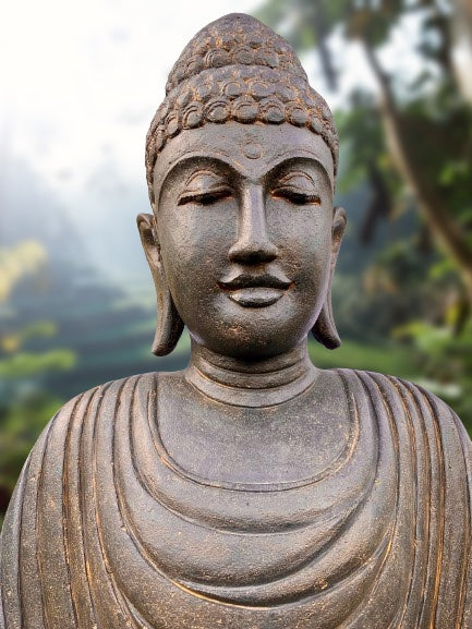 Large Stone Earth Witness Buddha Statue 61"