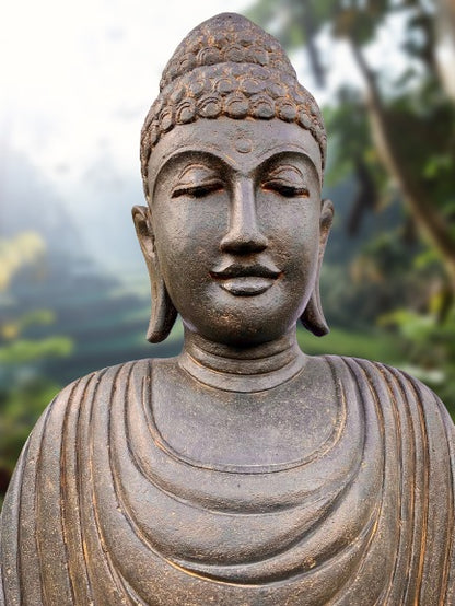 Large Stone Earth Witness Buddha Statue 61"