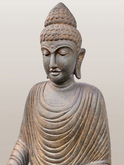 Large Stone Earth Witness Buddha Statue 61"