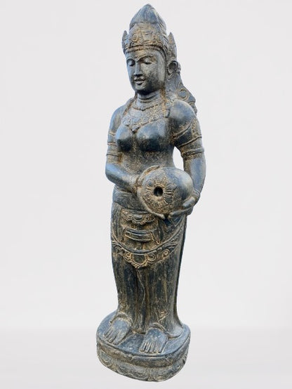 Stone Devi Ganga Water Goddess Sculpture 48"