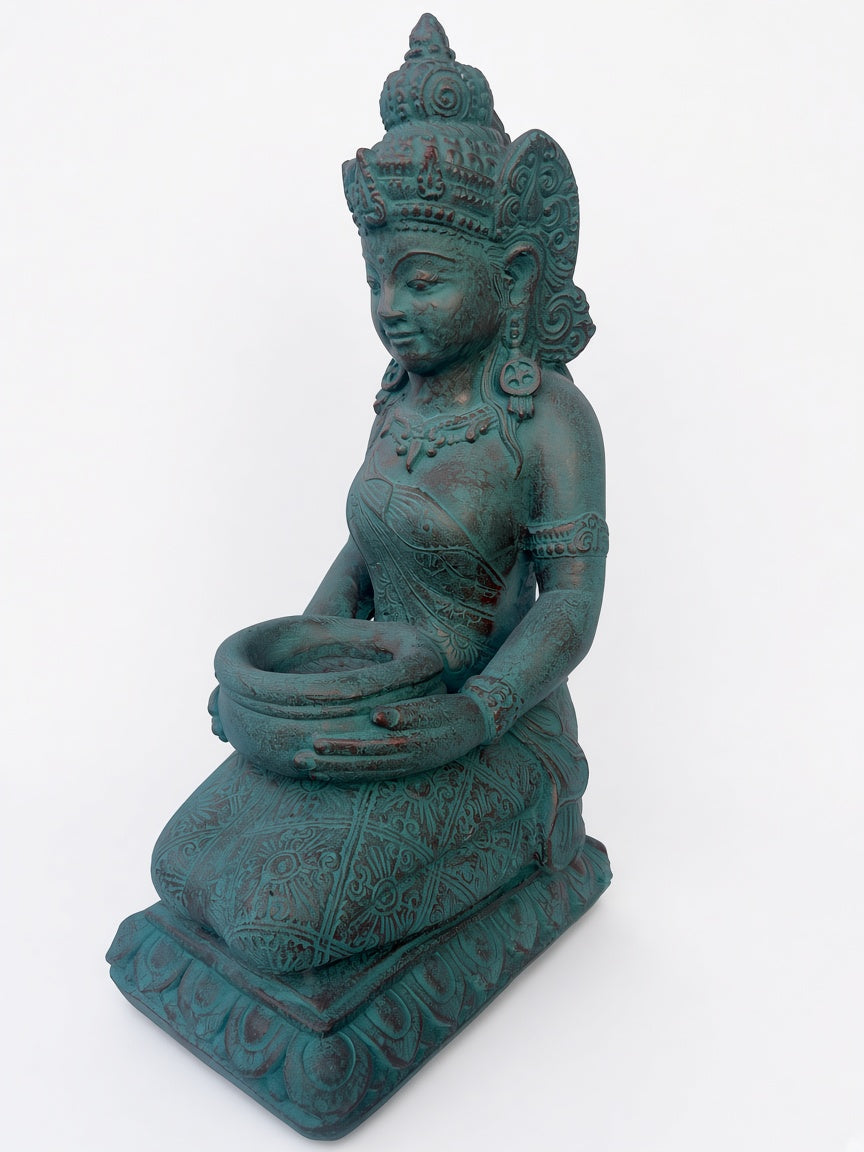 Kneeling Devi Offering Goddess with Bowl 24" - Routes Gallery
