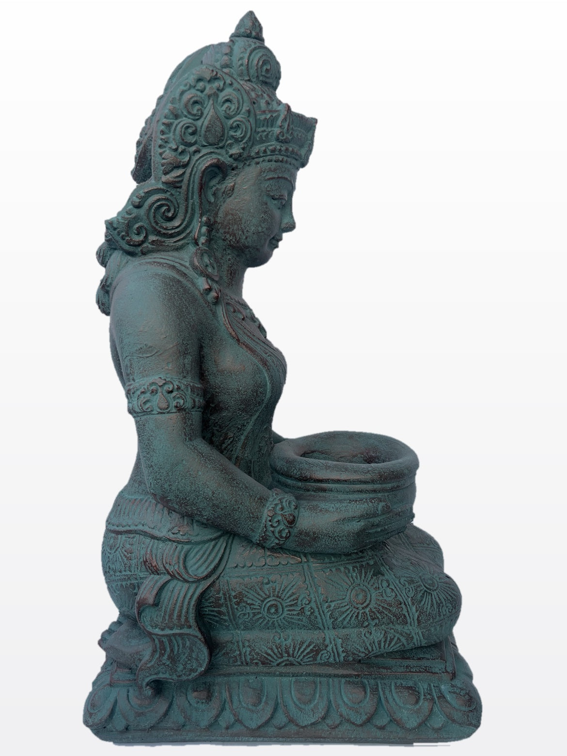 Kneeling Devi Offering Goddess with Bowl 24" - Routes Gallery