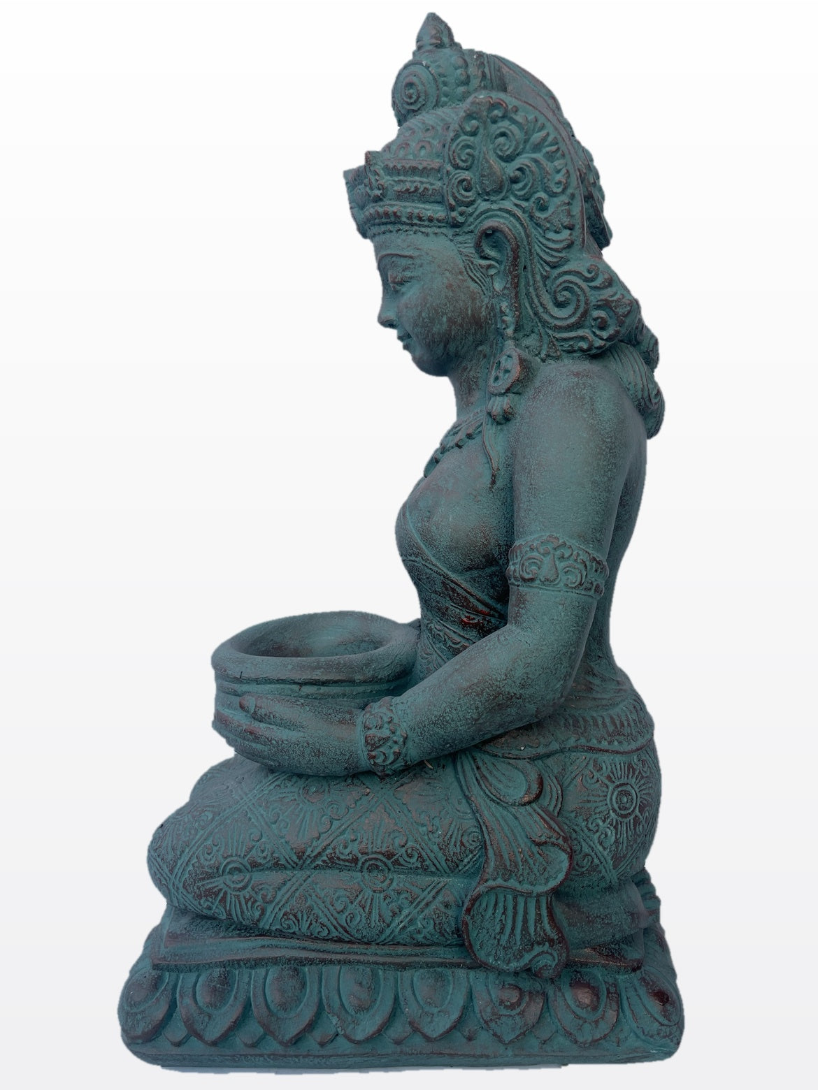 Kneeling Devi Offering Goddess with Bowl 24" - Routes Gallery