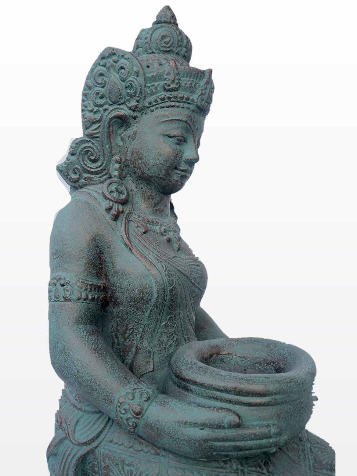 Kneeling Devi Offering Goddess with Bowl 24" - Routes Gallery
