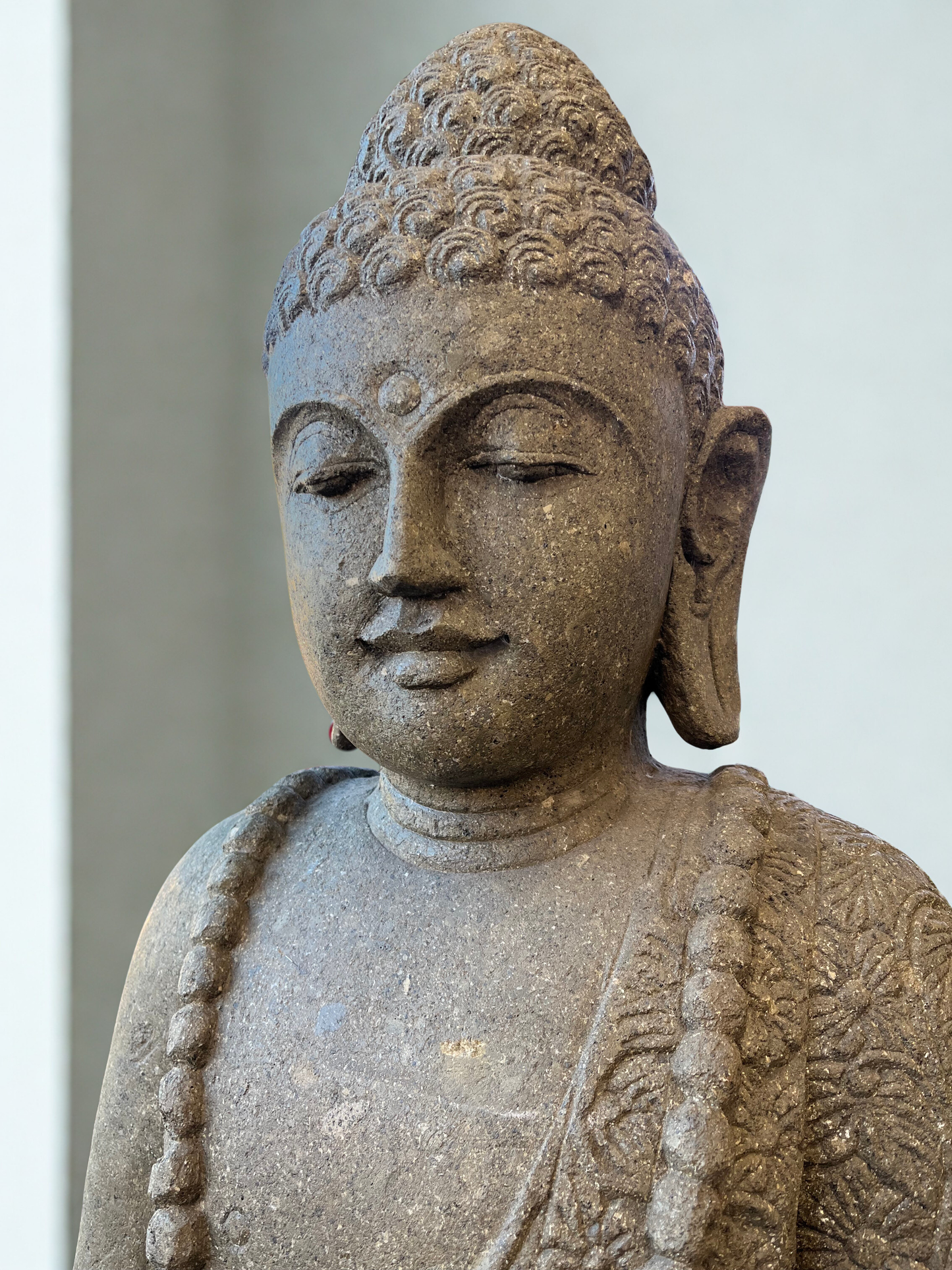 Standing Buddha Sculpture with Alms Bowl 81" - Routes Gallery