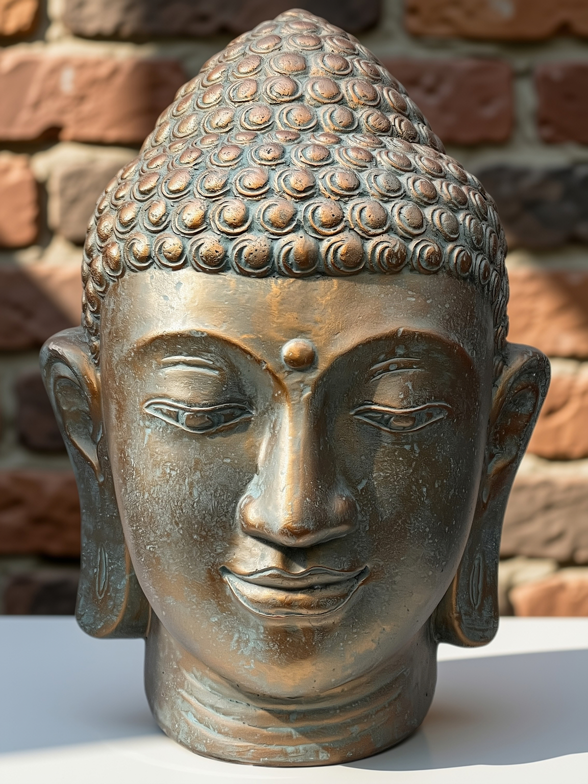 Buddha Face Relief Wall Sculpture 29"