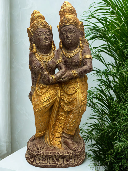 Standing Rama & Sita Hindu Statue 24" - Routes Gallery