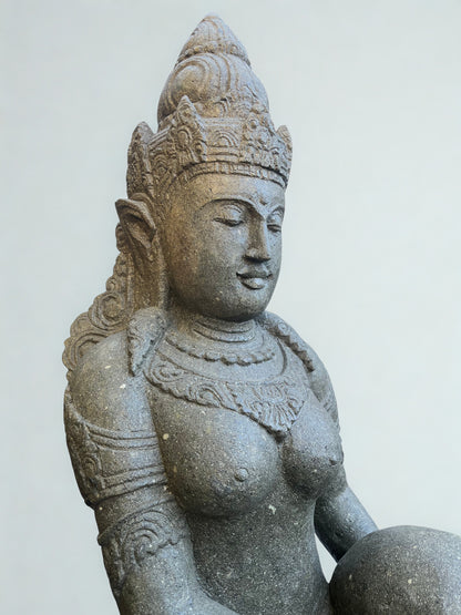 Handcarved Devi Ganga Water Goddess Statue 48"