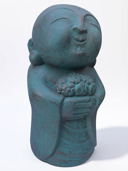 Zen Jizo with Flowers Statue 20"