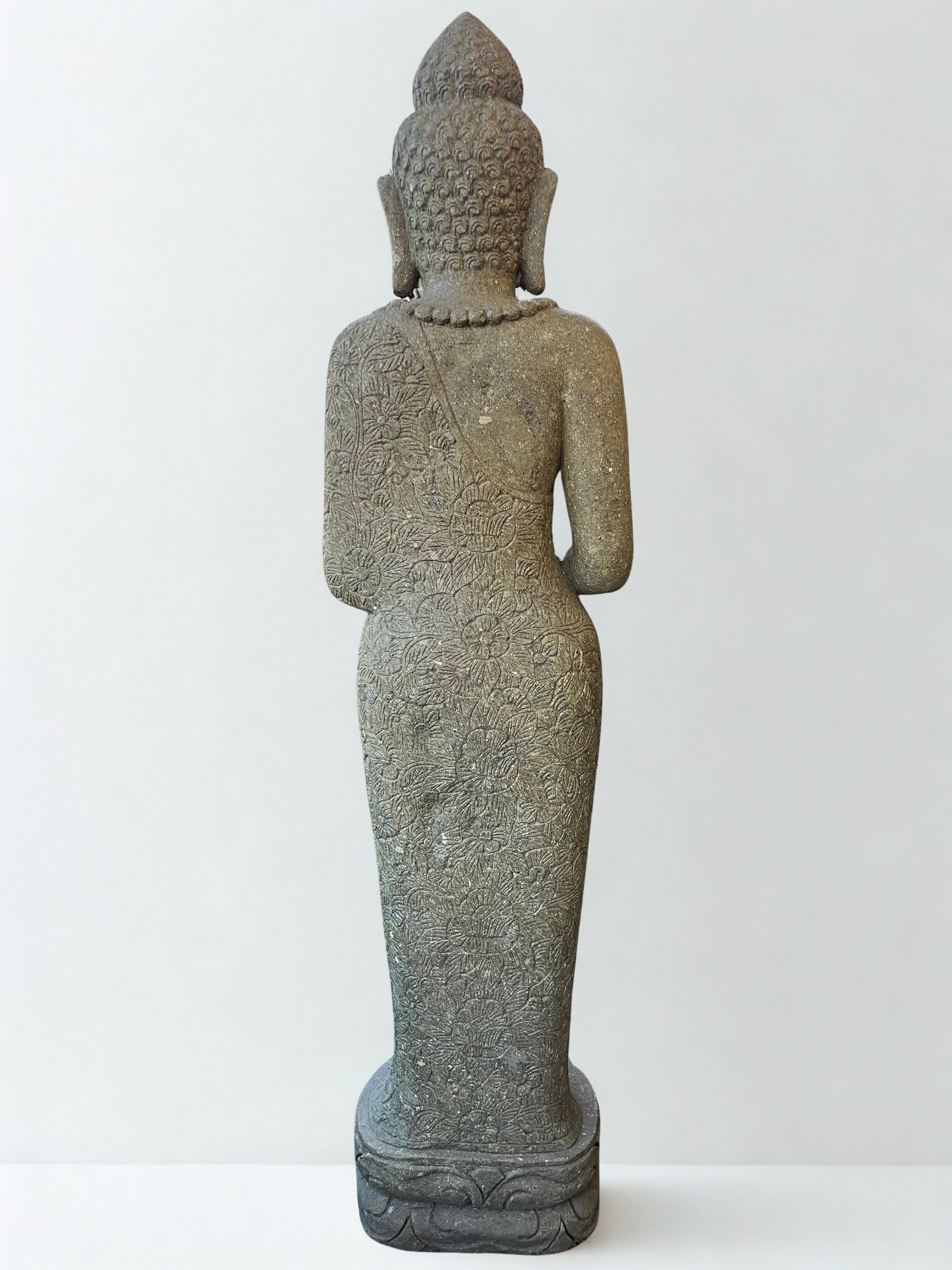 Standing Buddha Sculpture with Alms Bowl 81" - Routes Gallery