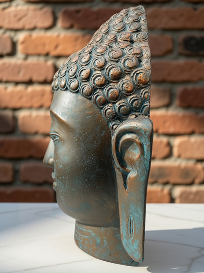 Buddha Face Relief Wall Sculpture 29"