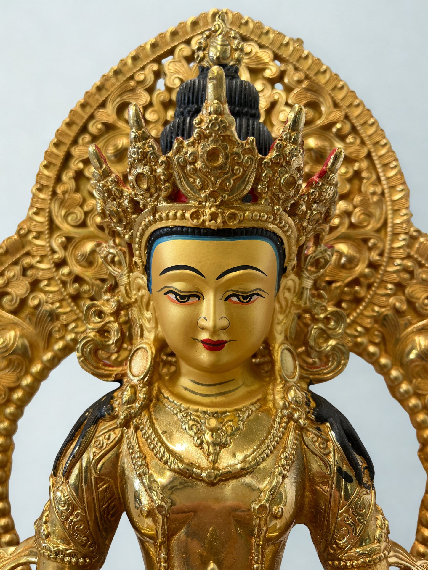 Gold Amitayus Buddha Statue Face
