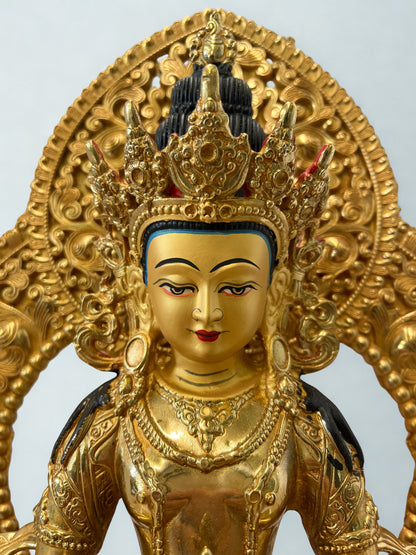Gold Amitayus Buddha Statue Face
