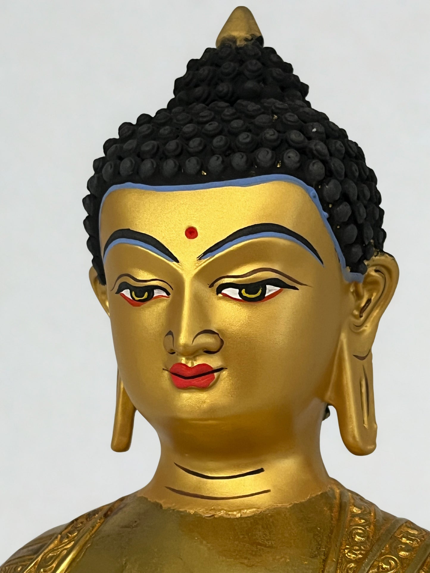 Brass Earth Touching Buddha Statue 12" - Routes Gallery