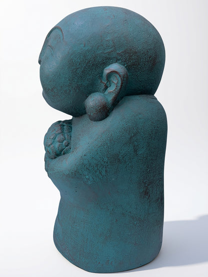 Zen Jizo with Flowers Statue 20"