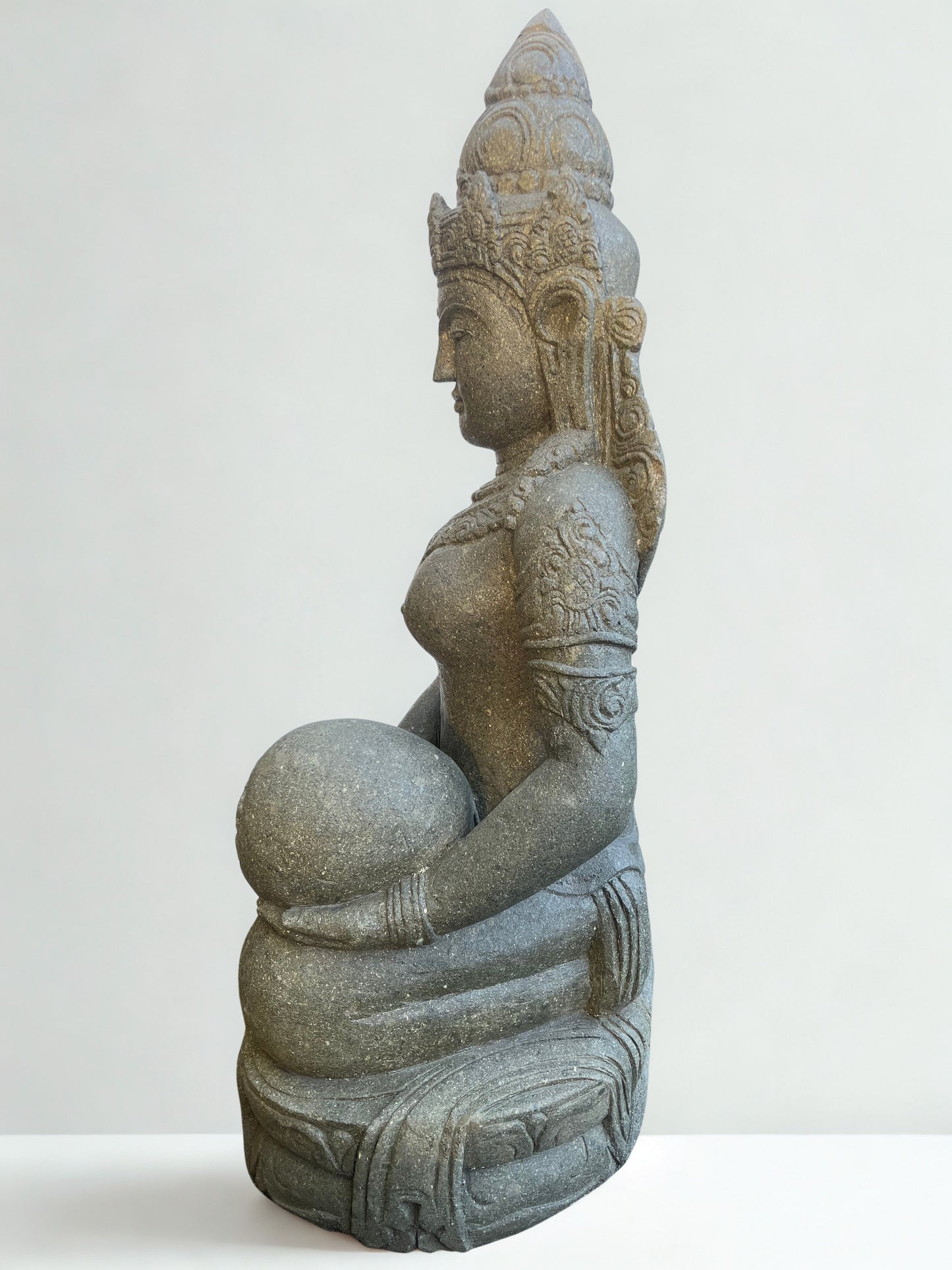 Handcarved Devi Ganga Water Goddess Statue 48"