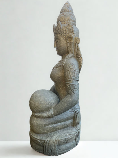 Handcarved Devi Ganga Water Goddess Statue 48"