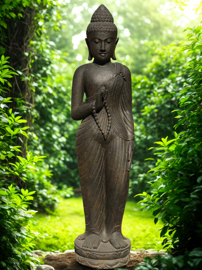 Stone Standing Vitarka Buddha Statue 60"