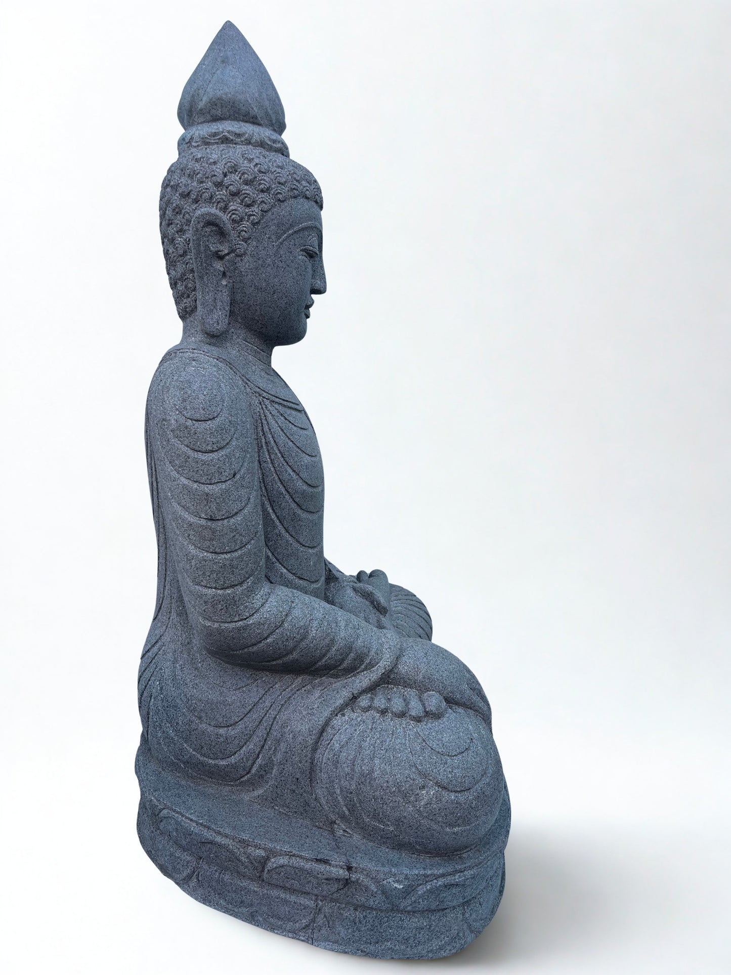 Handcarved Stone Earth Witness Buddha 39"