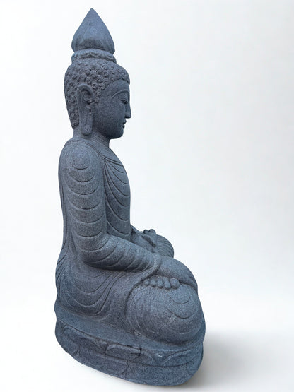 Handcarved Stone Earth Witness Buddha 39"