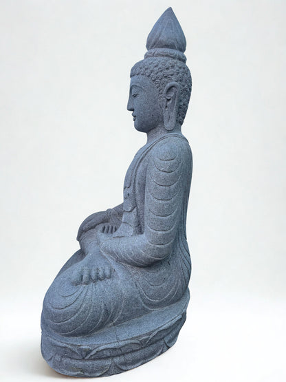 Handcarved Stone Earth Witness Buddha 39"